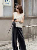 Elastic Waist Drape Straight Pants（Z3430）