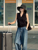 V-Neck Cinched Waist Knit Vest（Z3392）