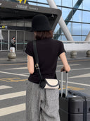 Comfortable Semi-Turtleneck Short-Sleeve T-Shirt (Z459)