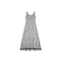 Sleeveless Dress with Vertical Textured Stripes