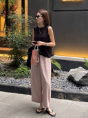 Draped Relaxed Fit Cropped Pants（Z2079）