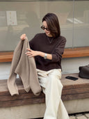 เสื้อสเวตเตอร์ถักเนื้อนุ่มคอกลม (Z3698)