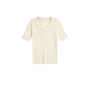 เสื้อยืดแขนสั้นผ้าถักลายร่องใหญ่ (Z3474)
