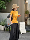 Crew Neck High-Stretch Short-Sleeve Top（Z3297）