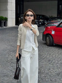 レイヤードコントラストカラー付きニットシャツトップ（Z3054）