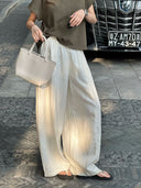 Elastic Waist Straight-Leg Draped Trousers（Z3231）
