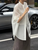 Relaxed Adjustable Side Button Casual Shirt（Z3390）