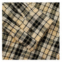 เสื้อเชิ้ตแขนยาวลายสก๊อตวินเทจเนื้อผ้ามีเท็กซ์เจอร์ (Z3489)