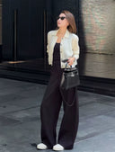 Curved Cut Relaxed Casual Pants（Z1436）