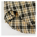 เสื้อเชิ้ตแขนยาวลายสก๊อตวินเทจเนื้อผ้ามีเท็กซ์เจอร์ (Z3489)