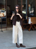 Corduroy Cropped Casual Pants（Z3592）