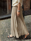 Elastic Waist Accordion Pleated Skirt（Z3177）