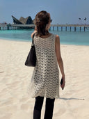 Intricate Crochet Openwork Knit Vest（Z2988）
