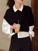 Asymmetric Cuff Knit Top（Z1269）