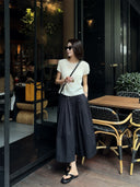 Pleated Elastic Waist Loose Pants