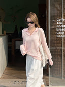 Scissor Collar Knit Polo Top（Z3262）