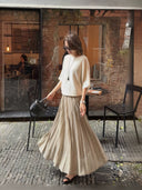 Elastic Waist Accordion Pleated Skirt（Z3177）