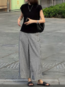 Textured Check Cropped Trousers（Z3341）