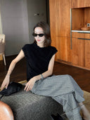 Textured Check Cropped Trousers（Z3341）