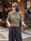 Vintage French Knit Sweater with Belt（Z2566）