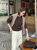 เสื้อสเวตเตอร์ถักเนื้อนุ่มคอกลม (Z3698)