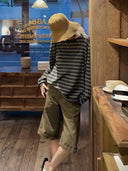 Contrast Stripe Long Sleeve Top（Z3192）