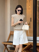 Crew Neck Marled Knit Vest（Z3288）