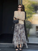 テクスチャー アシンメトリー スカート（Z3004）