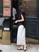 เสื้อแขนกุดดีไซน์ผูกผ้าสไตล์มินิมอล (Z818)