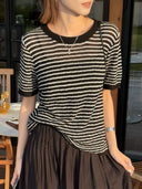 Textured Striped Versatile Top（Z1975）