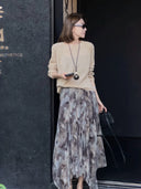 Tie-Dye Textured Asymmetric Skirt（Z3004）