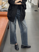 Faded Distressed Wide Leg Jeans（Z3555）