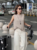 Rolled-Edge Knit Vest Top（Z3197）