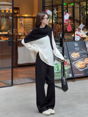 Elastic-Waist Fleece-Lined Pants（Z2849）