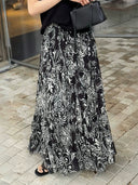 Floral with Elastic Waist Skirt（Z1950）