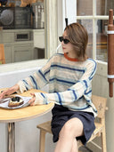 Contrast Stripe Knit Top（Z3249）