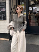 Double Zip Fine Knit Cardigan（Z3506）