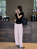 Soft Elastic Waist Casual Trousers（Z3102）