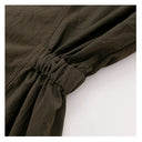 Drawstring Cinched Waist Casual Trench Coat（Z3454）