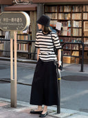 Contrast Stripe Short-Sleeve Top（Z3321）