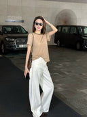 Vintage Contrast Trim Paneled T-Shirt（Z3159）