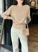 Cinched Waist Flattering Knit Top（Z3713）
