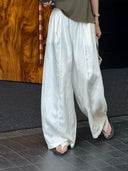 Elastic Waist Straight-Leg Draped Trousers（Z3231）