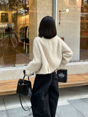 Toggle Button Textured Cropped Jacket（Z3755）