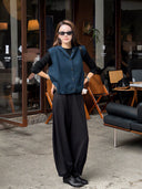 Relaxed Drapey Pleated Casual Pants（Z3557）
