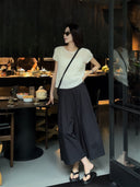 Pleated Elastic Waist Loose Pants