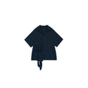 เสื้อท็อปผูกเอวสีน้ำเงินไพลิน（Z2201）