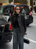 Áo Khoác Da Cổ Bẻ Có Thắt Lưng Điều Chỉnh Được (Z3022)