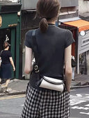Vintage Colorblock Baguette Bag（P006）
