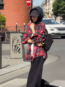 Vintage Plaid Hooded Shirt Jacket（Z3510）